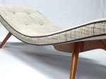 Grant Featherston Z300 chaise. upholstered in scratchy by cloth