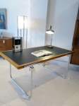 Simple & elegant desk in chrome & timber with vinyl top
Fully restored and new top surface
