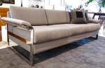 Stunning chrome framed sofa designed by Milo Baughman
New York circa 1970
New re-upholstered in Wortley - Soft Touch