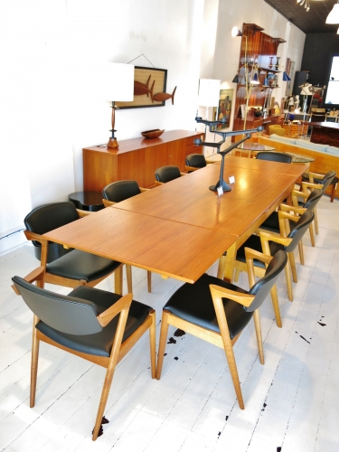 Kai Kristiansen #42 chairs set of 10 with long oak & teak table