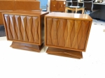 Pair of walnut side-cabinets with beautifully sculpted front panels.
Fully restored 
Origin : USA
circa : 1950