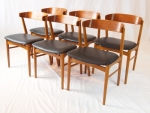 Set of 6 Danish dining chairs
Circa 1960
Fully restored - teak and beech
Re-upholstery in Italian full aniline leather
More chairs arriving soon from Denmark