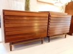 Pair of American Walnut chest of drawers with 3 x louver fronted drawers, Fully restored  915L x 470D x 770H