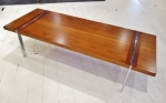 American Mid-Century coffee table
In chrome, walnut and rosewood.
Fully restored

1480mm x 550mm x 380mm height