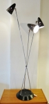 Gorgeous tri-leg floor lamp
with metal pinhole shades
Re-chromed and re-wired