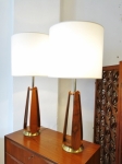 walnut Mid-Century Modern lamps

ONE AVAILABLE
origin: USA
Fully restored + new shades and wiring