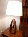 American Mid-Century Modern Wooden Lamp
circa:1950
Beautifully restored 
Re-wired to Australian Standards 
New Shade