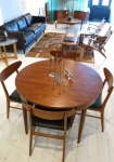 Danish extension table in Teak
by Frem Rojle circa 1960
Fully restored
4 to 6 seater
Danish chairs with oval back set of 4 -restored