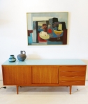 Australian 1960&#39;s sideboard 
with colour-backed glass top.
Fully restored
