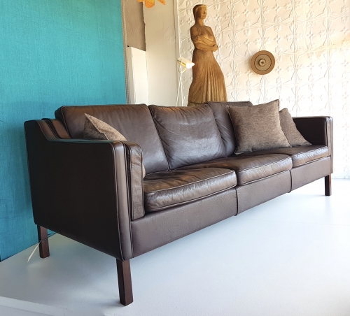 Borg Morgensen Style Danish Vintage Leather Sofa