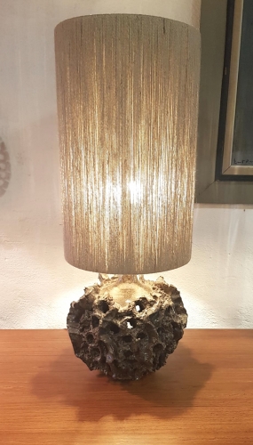 Freeform Organic Danish Pottery Lamp